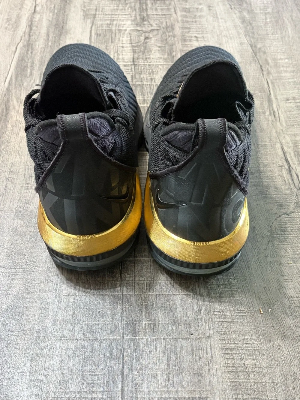 2018 Lebron Nike “im king” Black Basketball Shoes with Gold Script Detailing